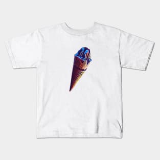 Blue cosmic ice-cream cone waffle Kids T-Shirt